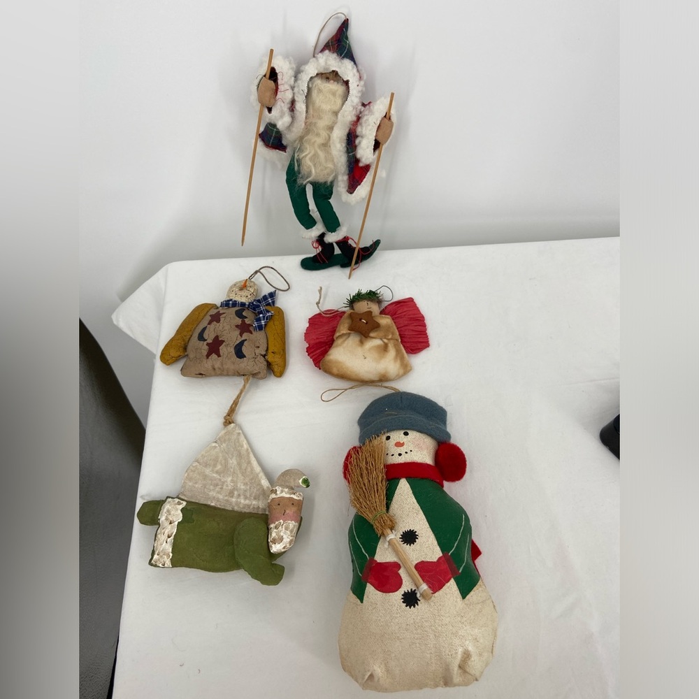 5‎ Soft Christmas Ornaments, Snowman.Sailboat Angel.snowmanAngel.snowshoe Santa